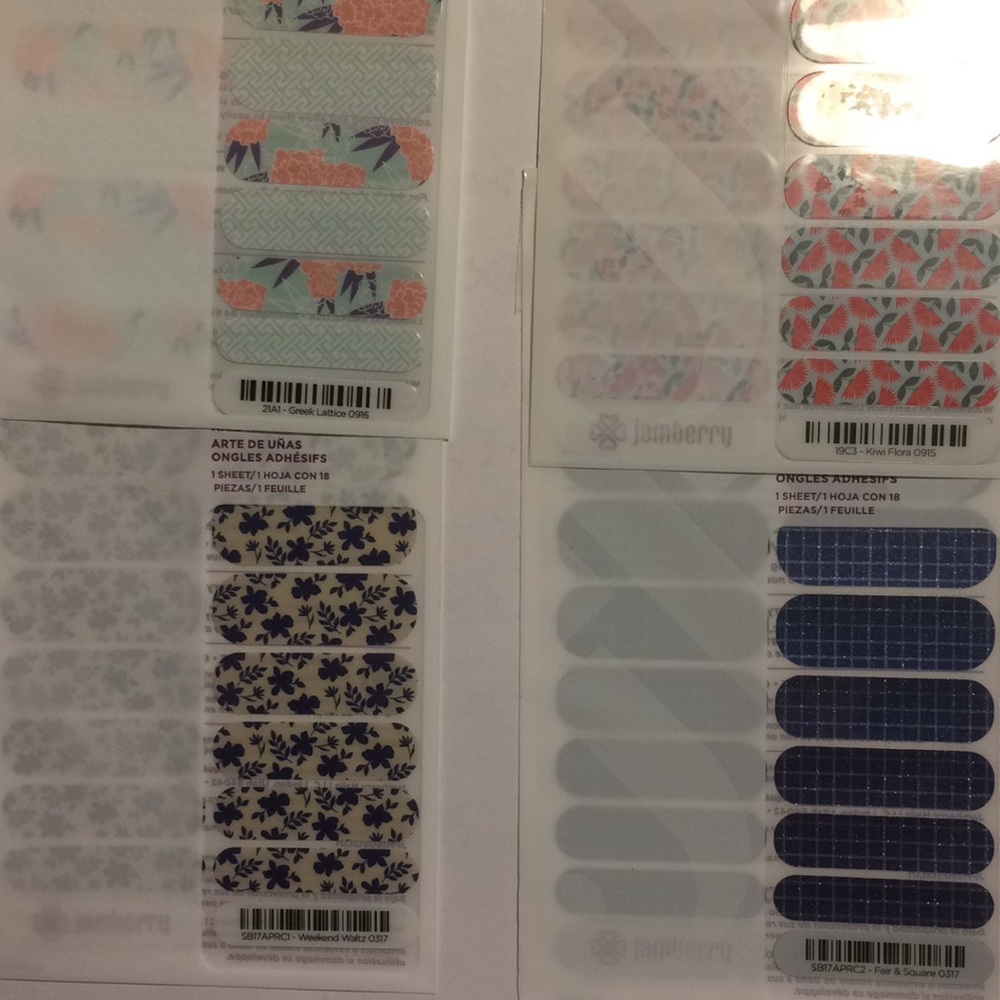 Four sets of Jamberry nail wraps